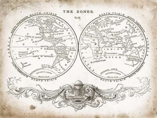 Zone World Map I Poster Print by Gwendolyn Babbit - Item # VARPDXBAB197