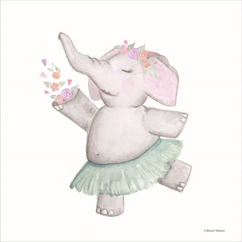 Elephant Ballerina by Rachel Nieman 14&#x22; x 14&#x22; Framed Wall Art