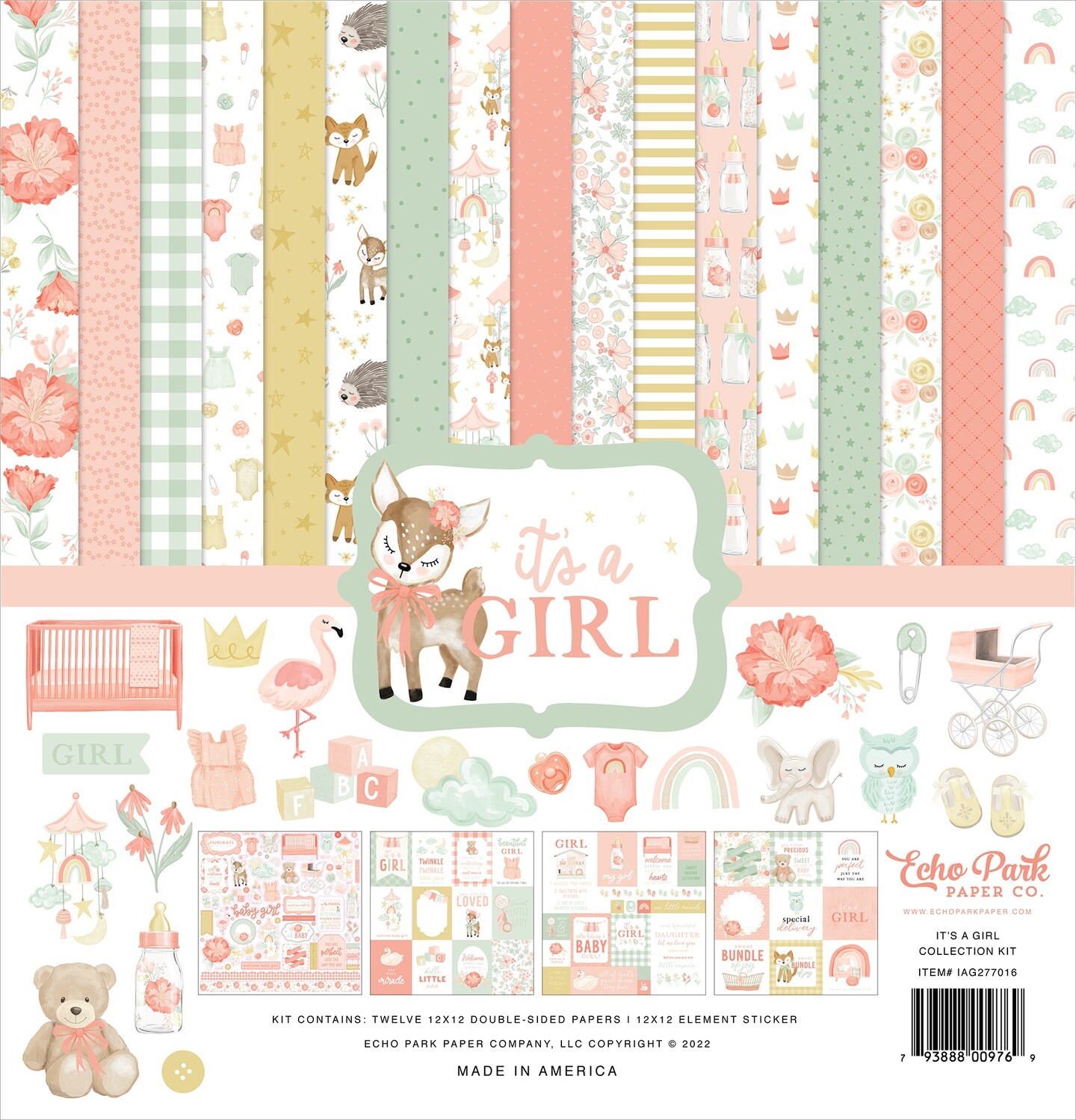 Echo Park Collection Kit 12&#x22;X12&#x22;-It&#x27;s A Girl