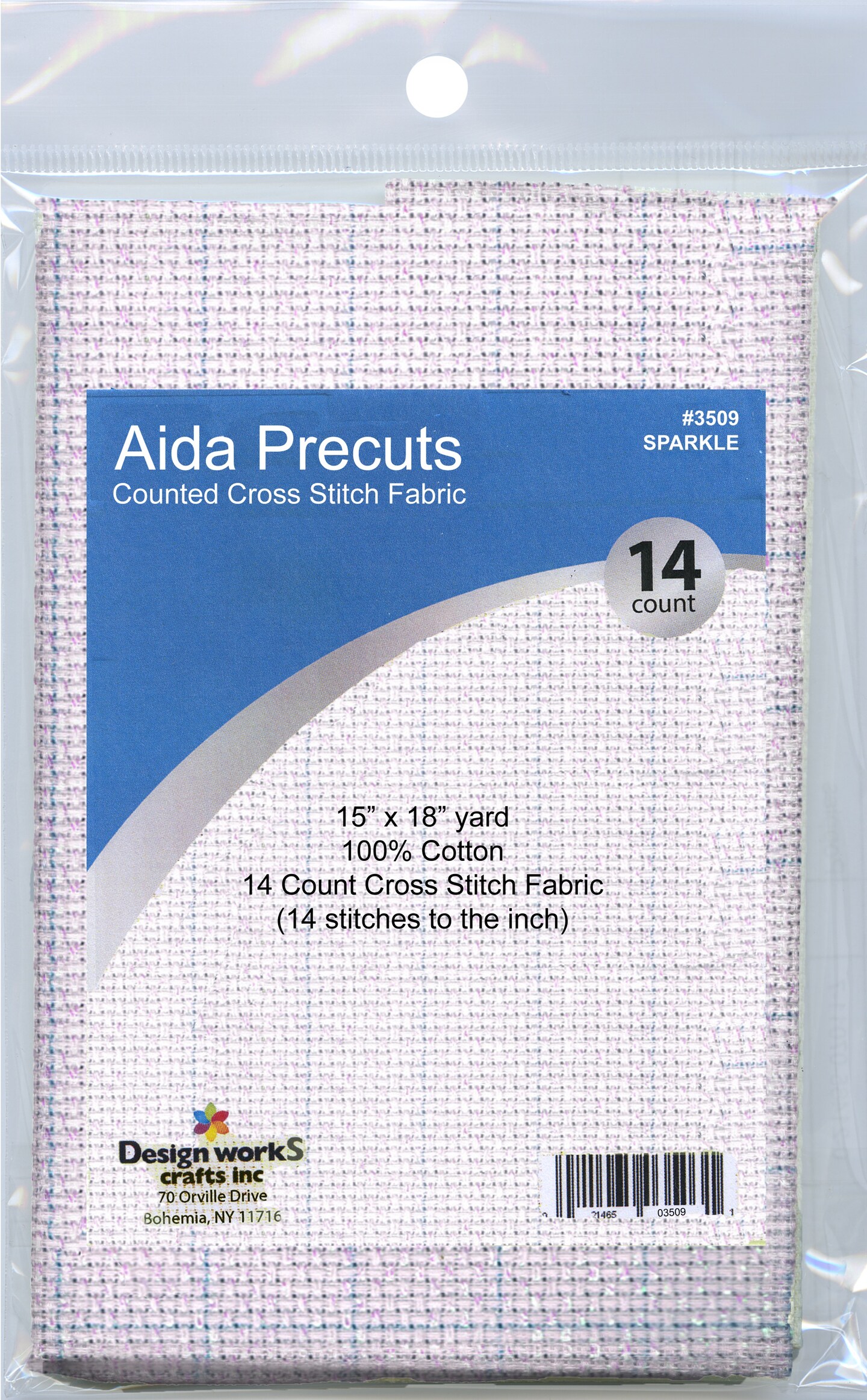 Design Works Gold Quality Aida 14 Count 15x18 Sparkle