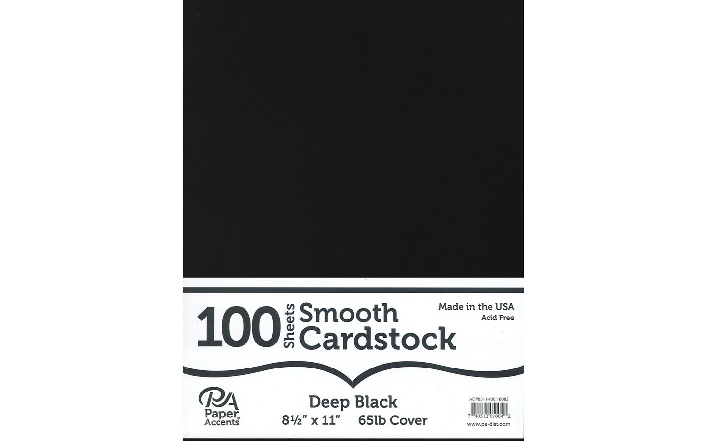PA Paper Accents Smooth Cardstock 8.5 x 11 Deep Black, 65lb colored  cardstock paper for card making, scrapbooking, printing, quilling and  crafts, 100 piece pack