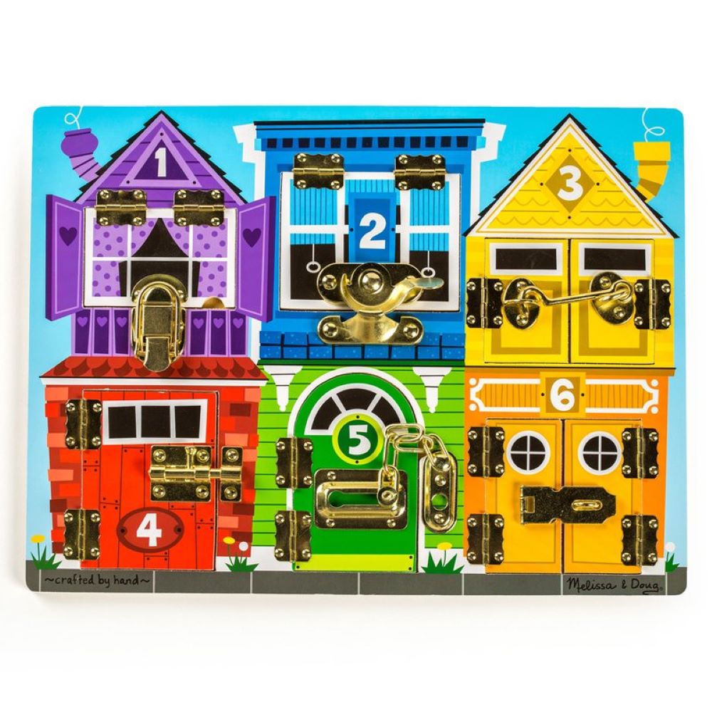Melissa & Doug Latches Board Play and Learn Colors Numbers and Animals