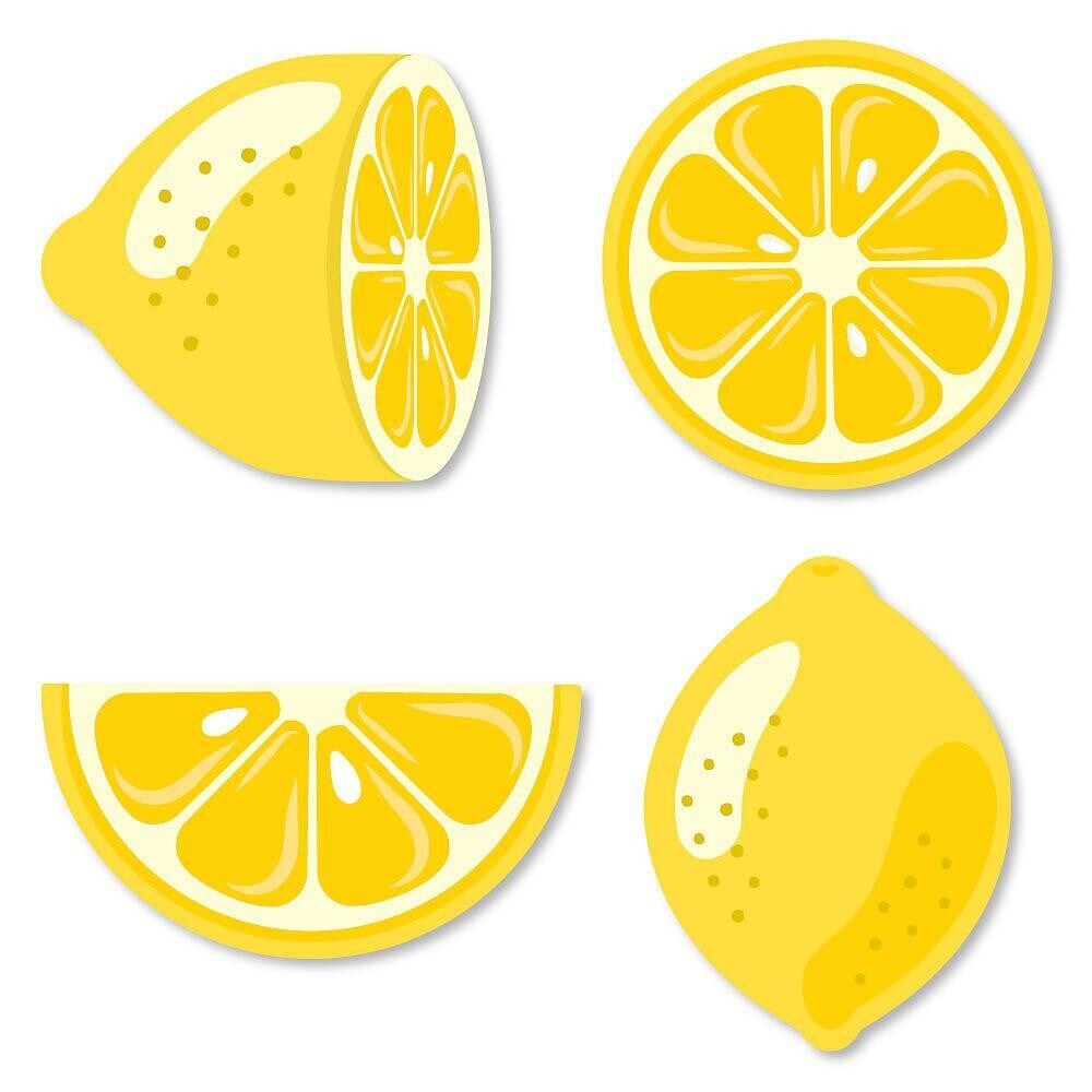 Big Dot of Happiness So Fresh - Lemon - DIY Shaped Citrus Lemonade Party Cut-Outs - 24 Count