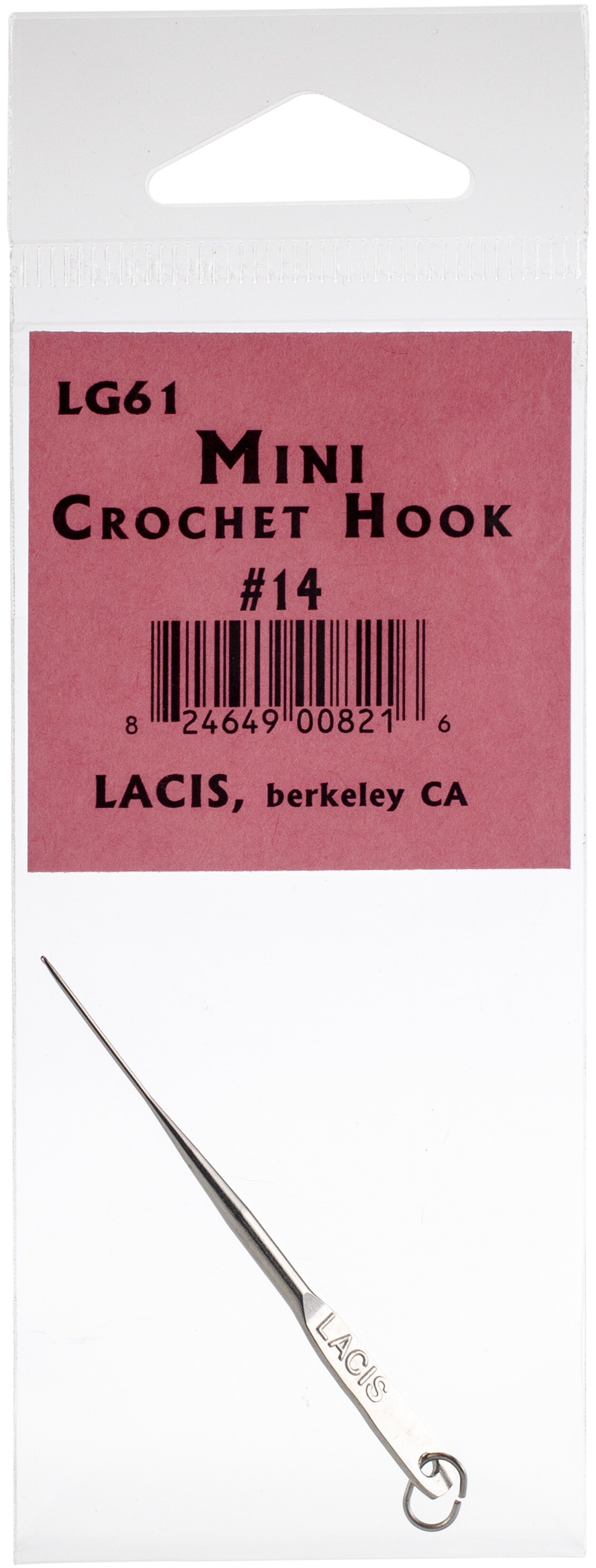 Lacis Mini Crochet Hook 2.25&#x22;-#14