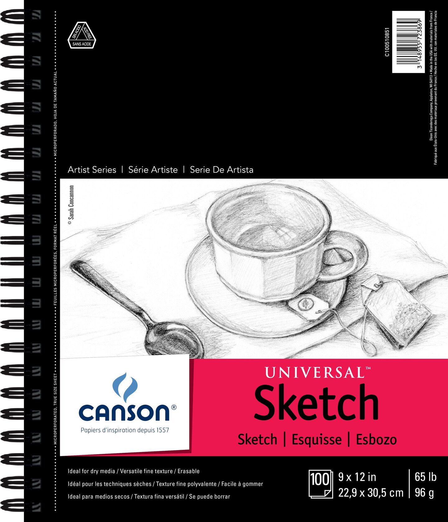 Canson Universal Spiral Sketch Book 9X12