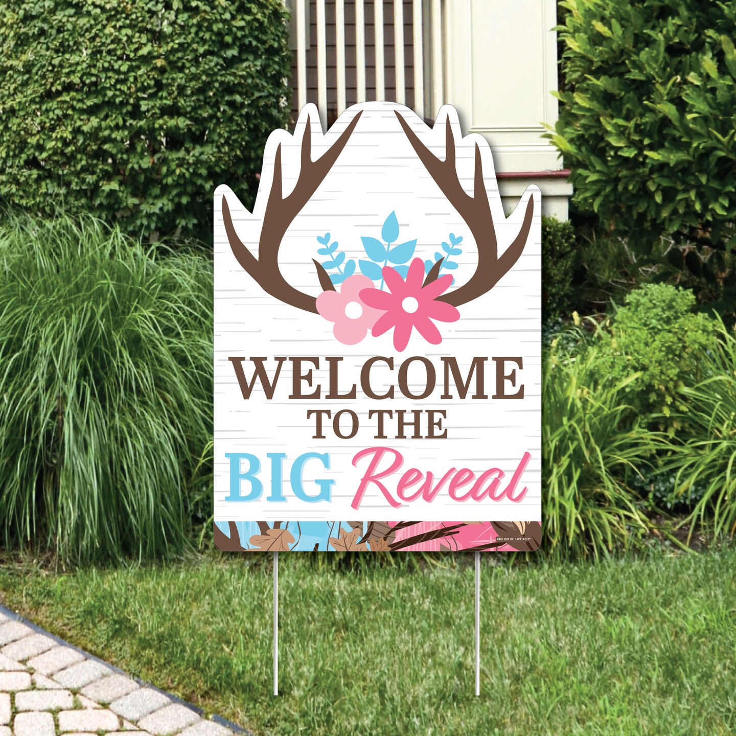 Big Dot of Happiness Buck or Doe - Party Decorations - Hunting Gender Reveal Party Welcome Yard Sign
