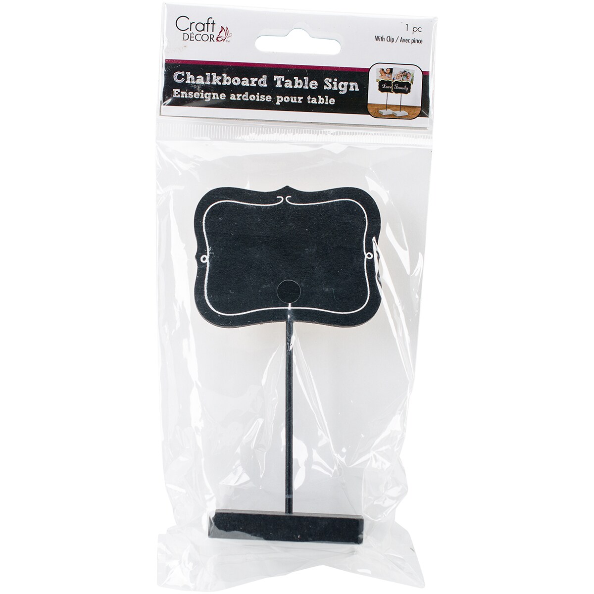 Multicraft Chalkboard Table Sign 2.6"X1.8"-Bracket With White