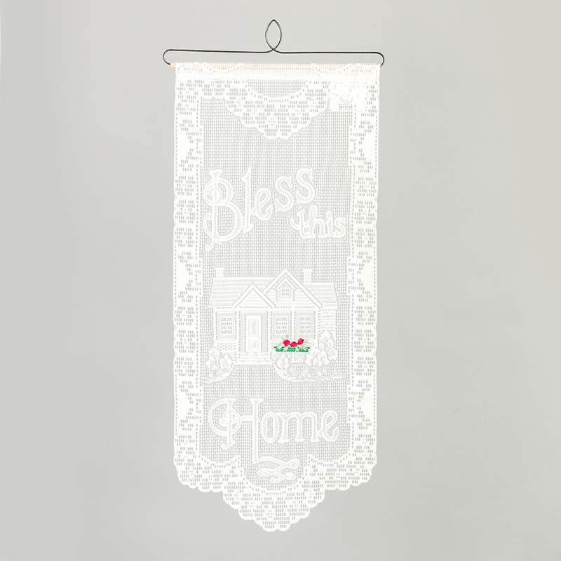 Heritage Lace Wall Hanging, Bless This Home with Tulip Beds Wall Decor, Ecru