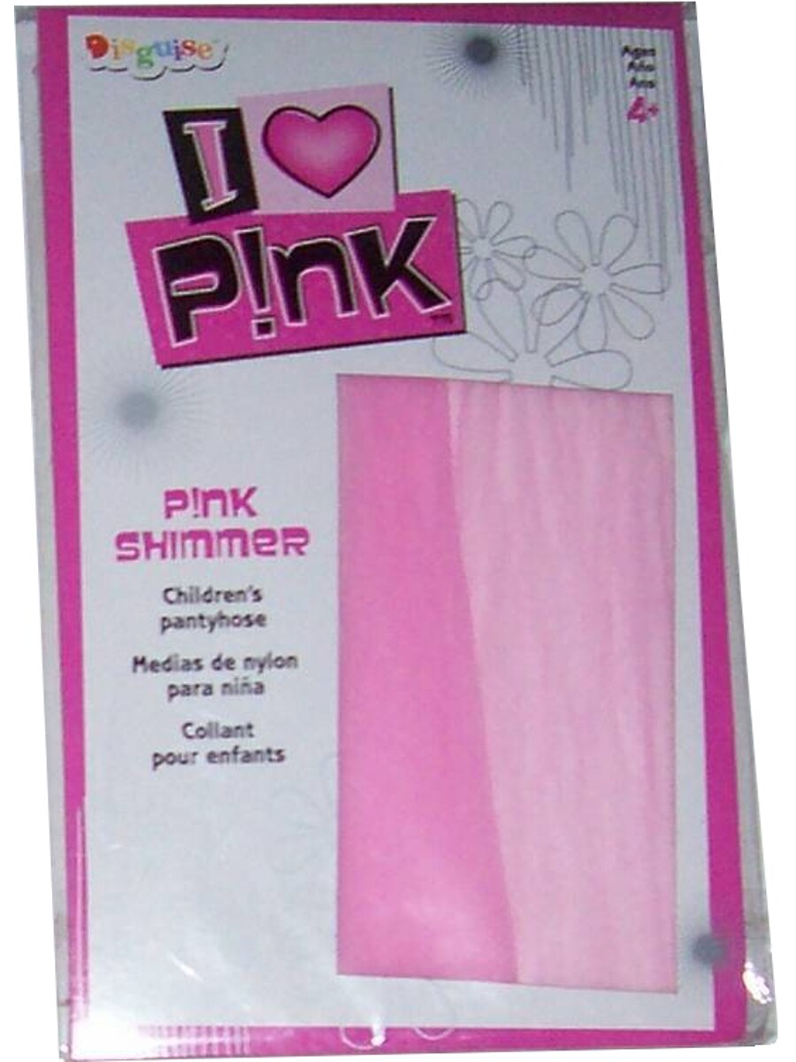 Child&#x27;s Pink Shimmer Pantyhose Tights 4+ Costume Accessory