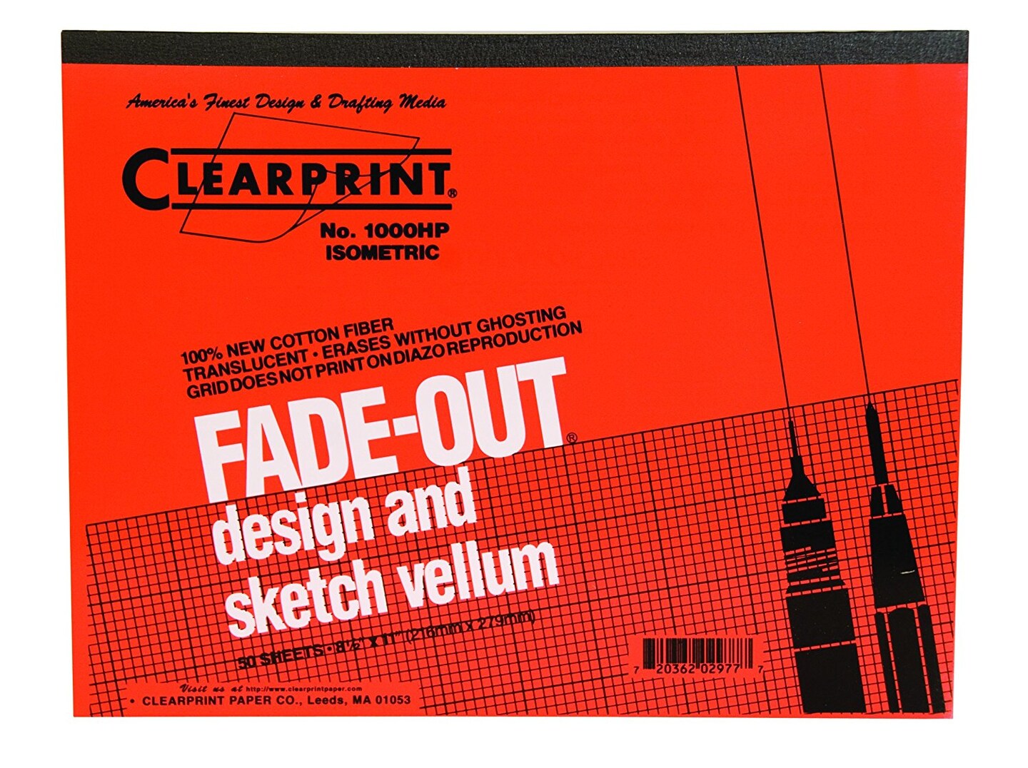 Clearprint - Design and Sketch Pad - Isometric Grid - 8.5&#x22; x 11&#x22;