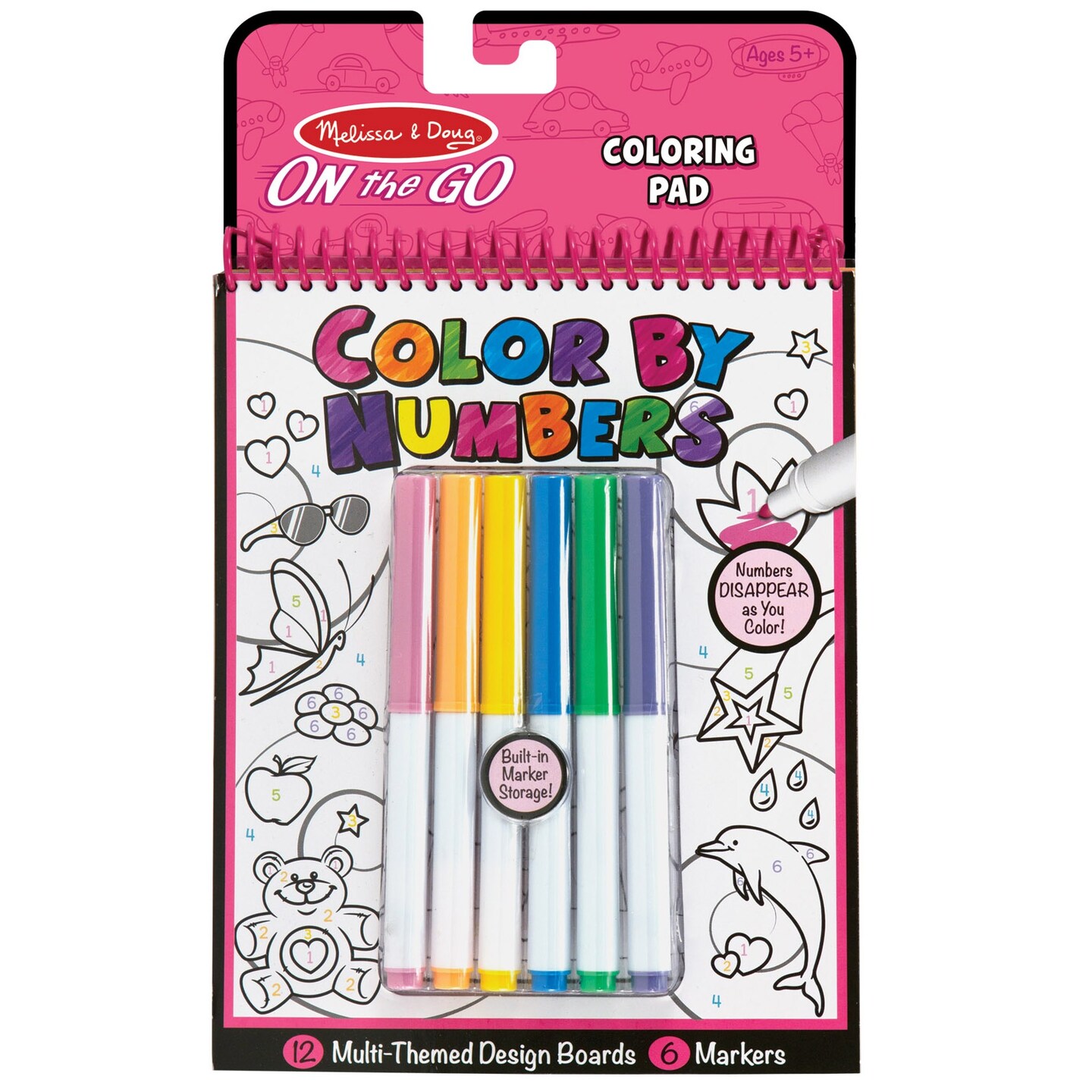 Melissa &#x26; Doug On The Go Color By Numbers-Pink