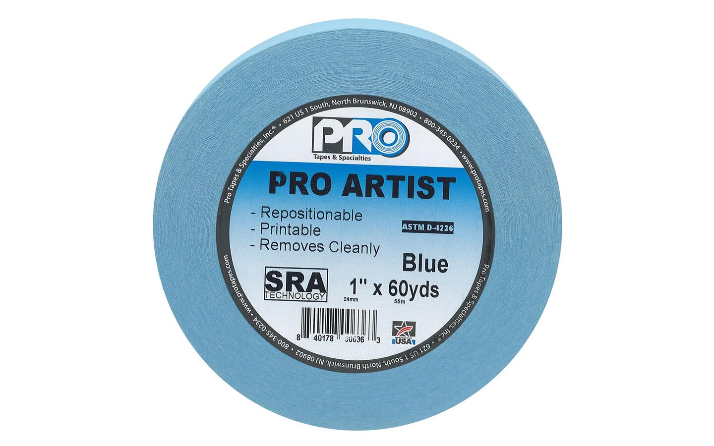 Pro Tape Artist Tape 1&#x22;x60yd Blue
