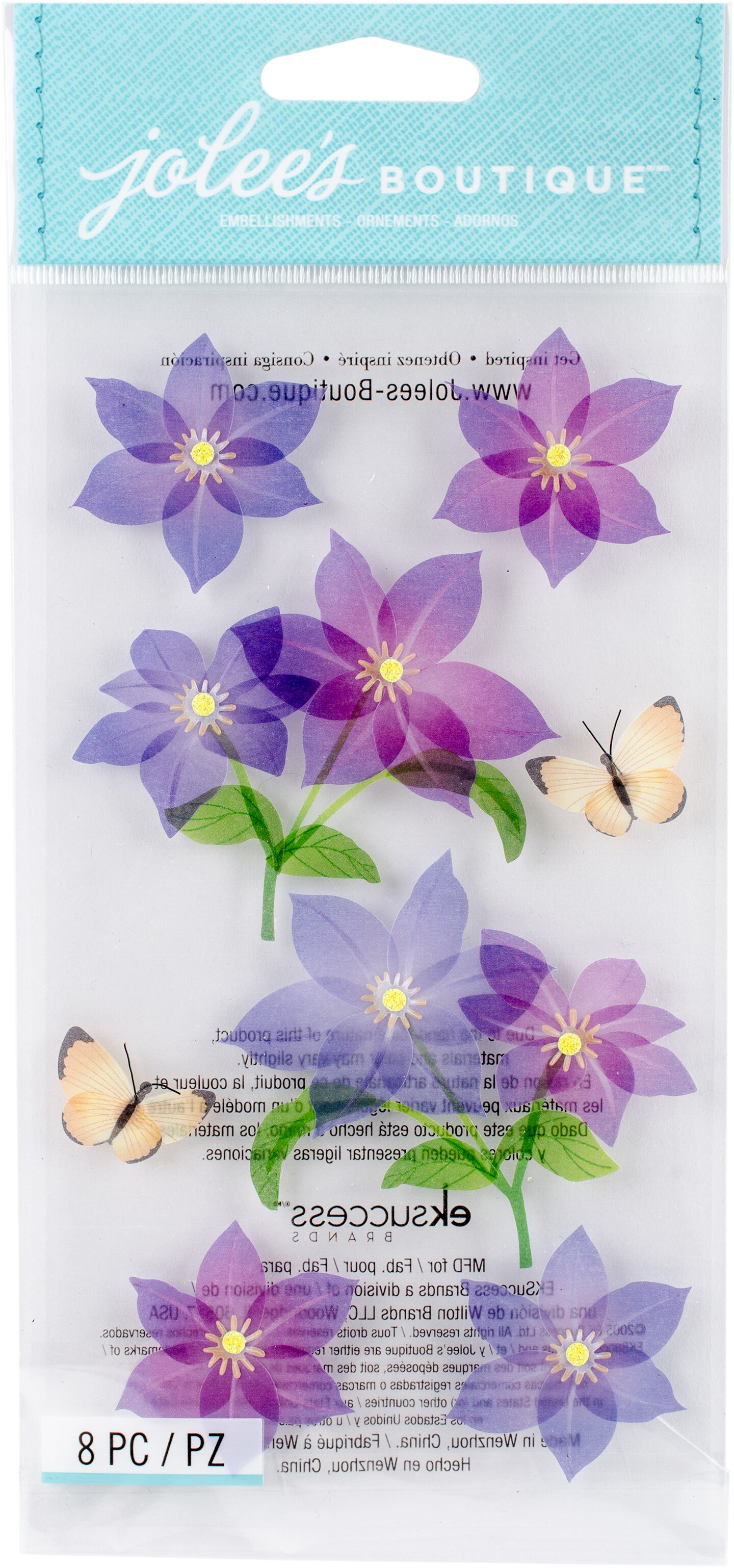 Jolees Vellum Stickers -Purple Flowers | Michaels