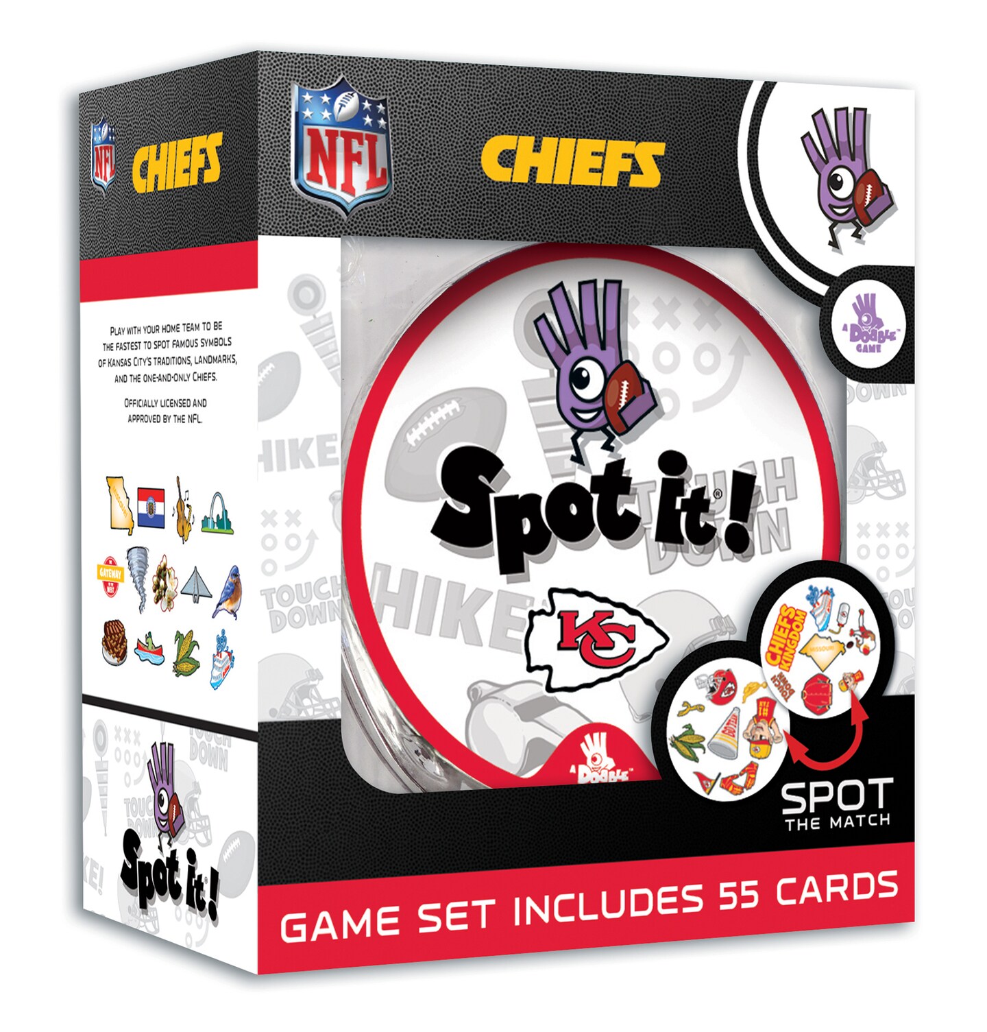 Masterpieces Officially Licensed NFL Kansas City Chiefs Spot It Game for Kids and Adults