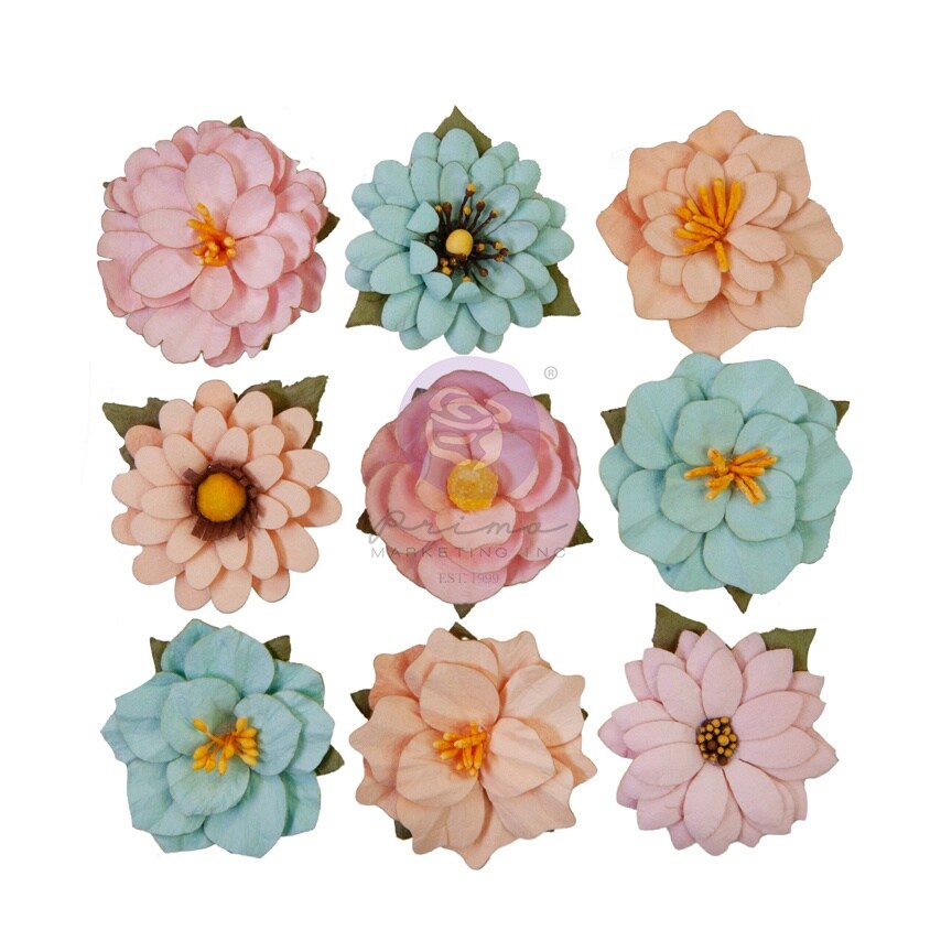 Prima Marketing Mulberry Paper Flowers-Tea Lover/Peach Tea