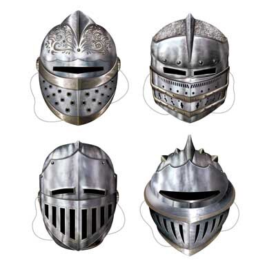 Medieval Knight Masks 4 Count