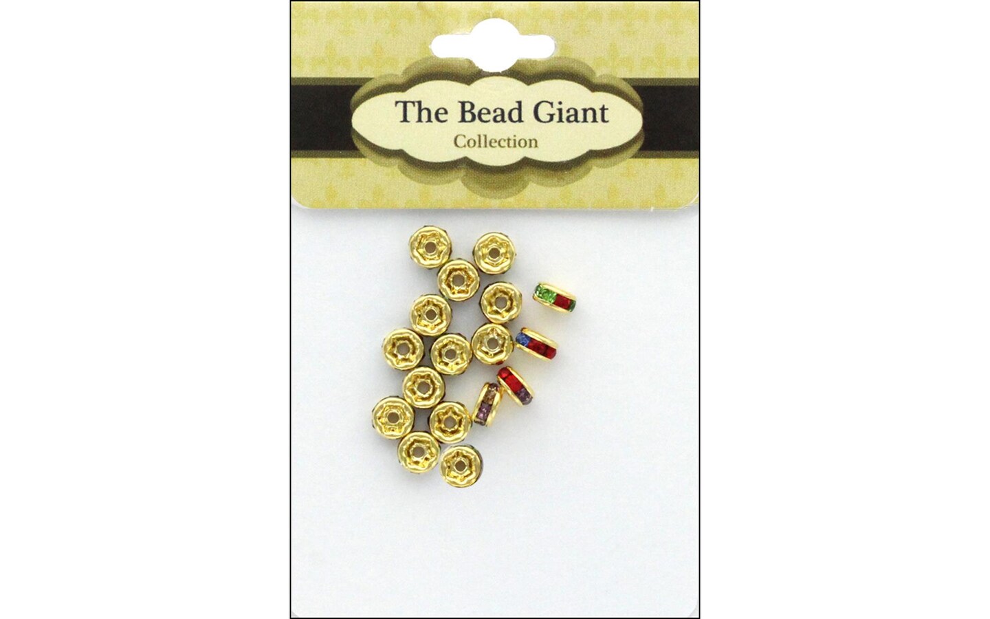 The Bead Giant Bead Disc Rhinestn 5mm 18pc Gld/Mlt