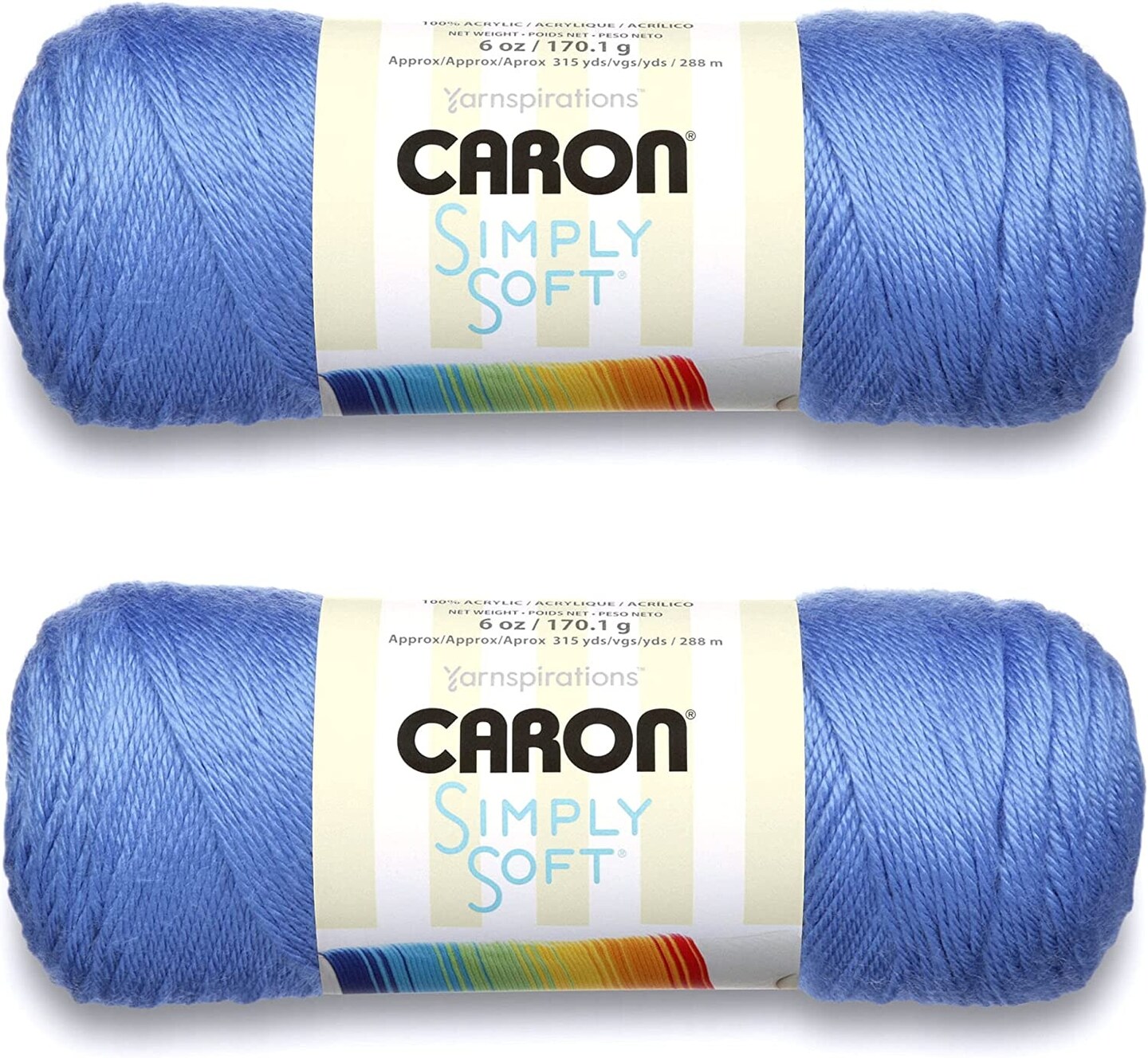 (Pack of 2) Caron Simply Soft Brites Yarn-Berry Blue