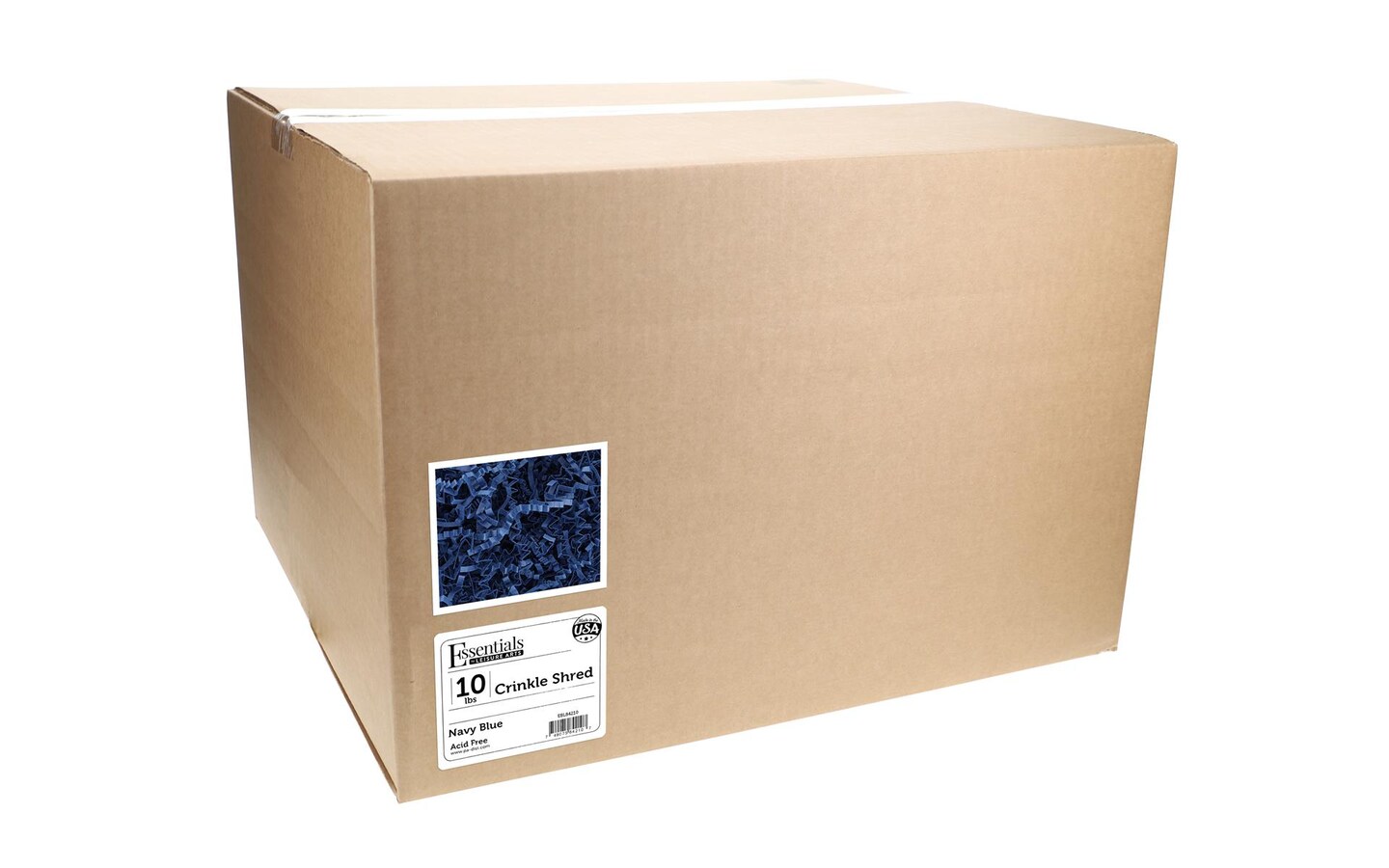 Essentials by Leisure Arts Crinkle Shred Box, Navy Blue, 10lbs Shredded Paper Filler, Crinkle Cut Paper Shred Filler, Box Filler, Shredded Paper for Gift Box, Paper Crinkle Filler, Box Filling