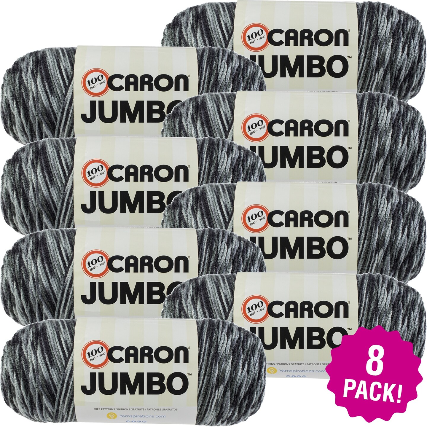 Multipack of 8 - Caron Jumbo Print Yarn-Dalmatian | Michaels