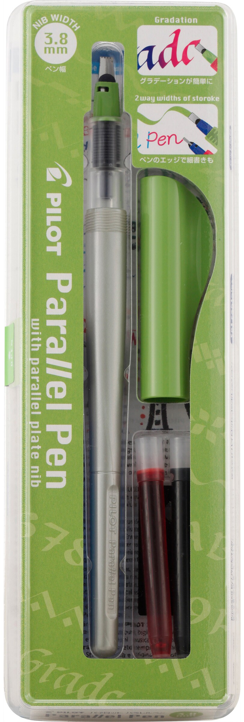 Pilot Parallel Calligraphy Pen Set 3.8mm Nib-Black &#x26; Red Ink
