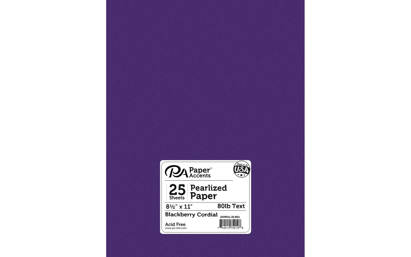 Paper Pearlized 8.5x11 80lb 25pcPk BlckbrryCordial
