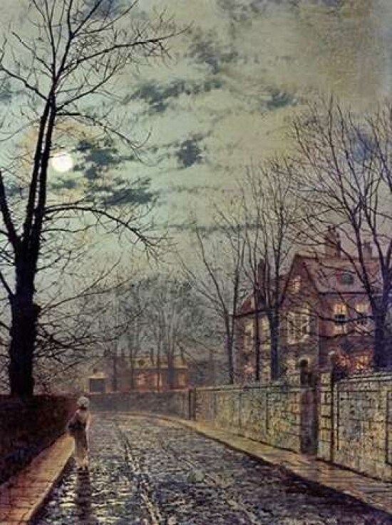 A Moonlit Road Poster Print by John Atkinson Grimshaw - Item # VARPDX264957
