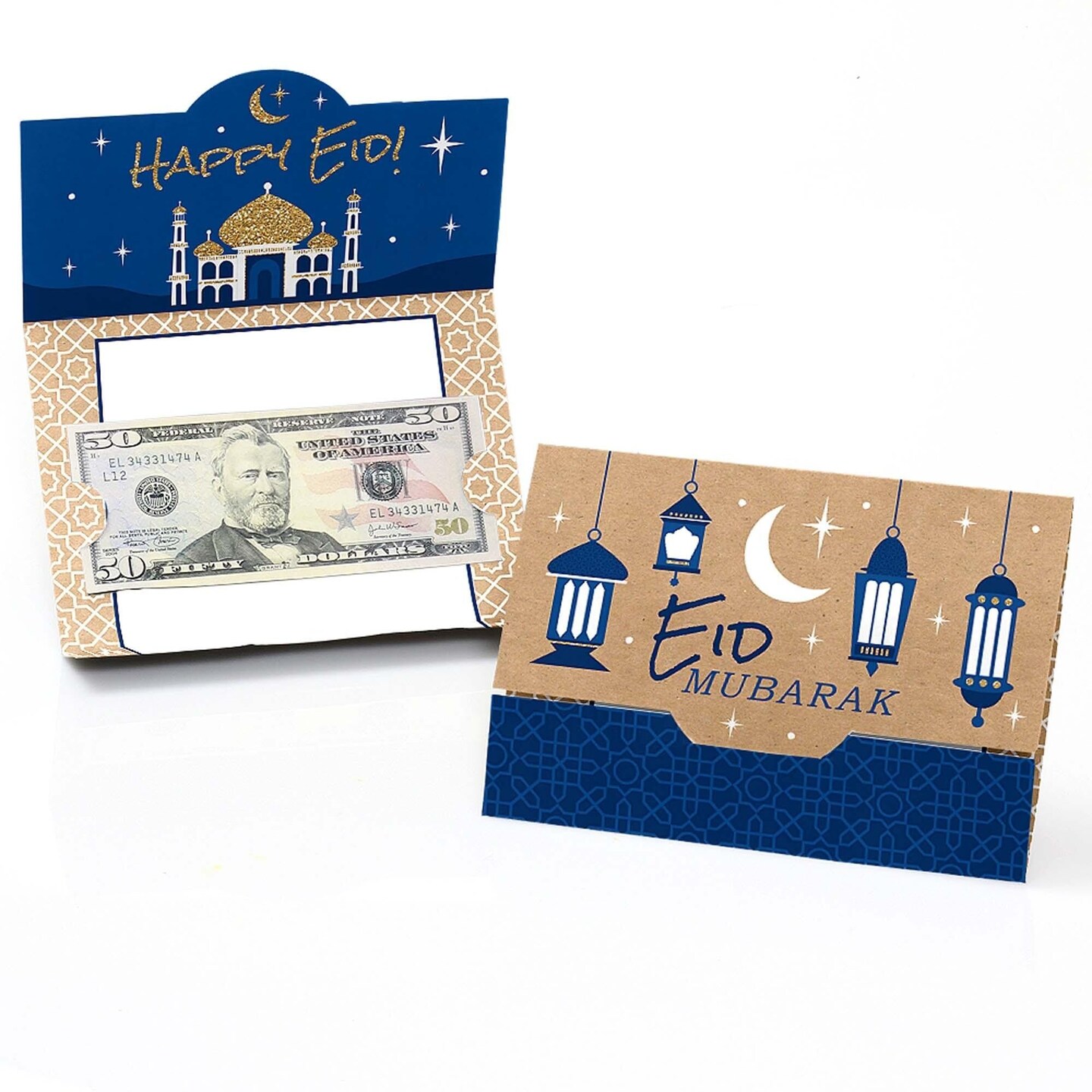 Big Dot of Happiness Eid Mubarak Money and Gift Card Holders - Happy Eid Ramadan Party - Set of 8
