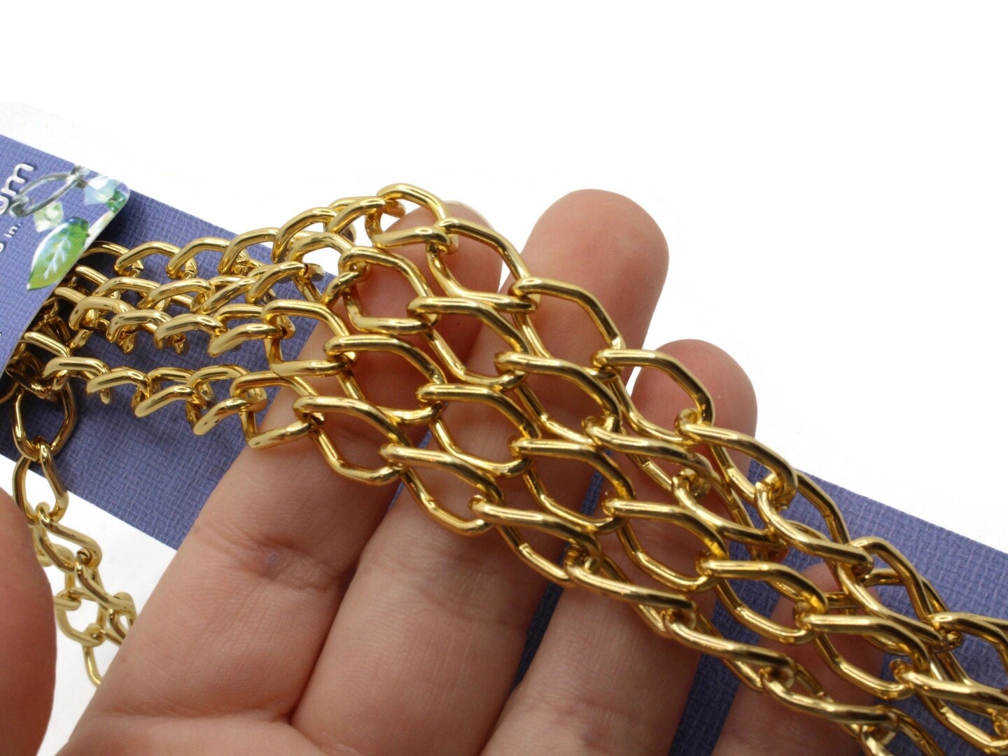 36 Inch Bright Gold Curb Chain - The Bead Smith Chain Anodized Aluminum Chain 14.4mmx9mm