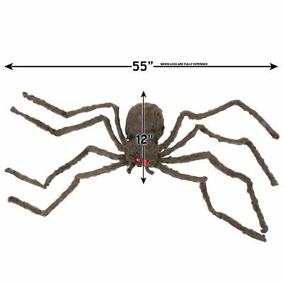 Big Mo's Toys Creepy Spider - Hairy Real Look Tarantula Spider with Red LED Eyes - 1 Piece