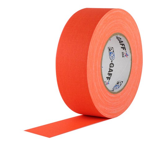PRO GAFFERS CLOTH TAPE FLUORESCENT ORANGE 1 INCH X 25 YARDS