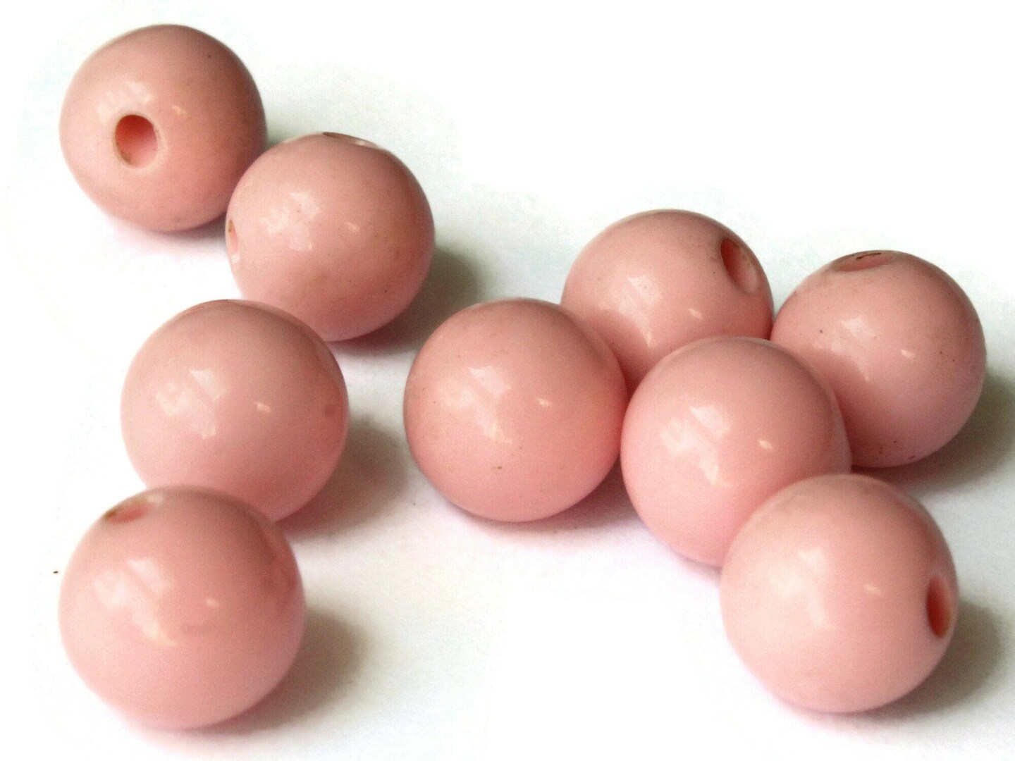 9 11mm or 7/16 Inch Bubble Gum Pink Ball Buttons - Round Vintage Lucite Buttons