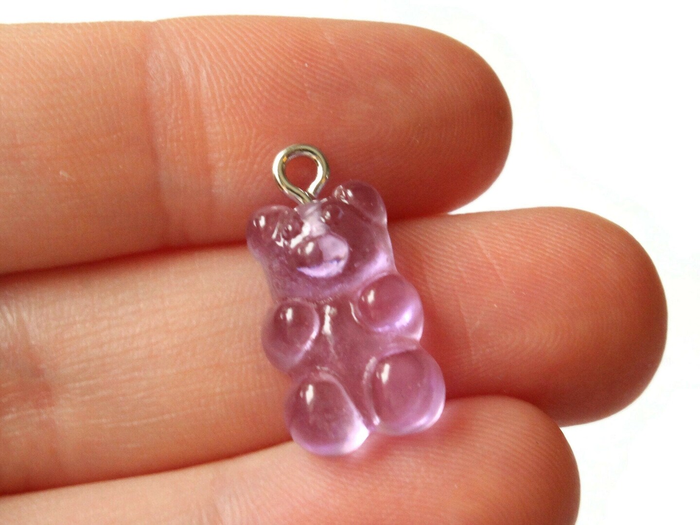 5 20mm Purple Resin Gummy Bear Charms