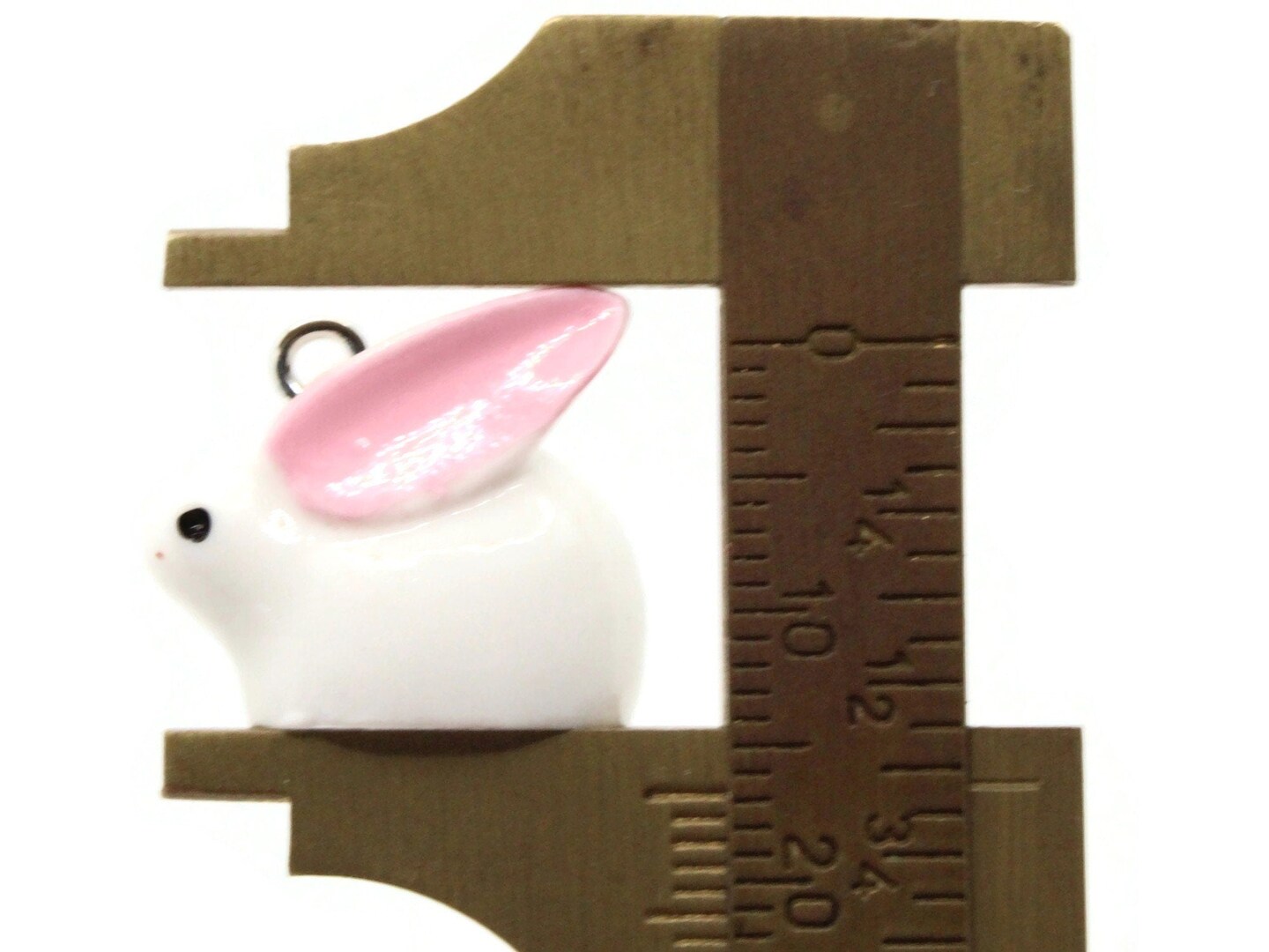 2 17mm White Resin Bunny Rabbit Charms
