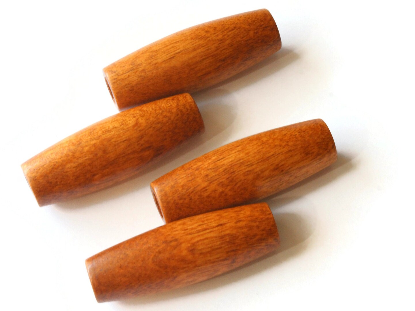4 2 Inch Long Large Brown Tube Beads Vintage Wood Beads Large Hole Wooden Beads