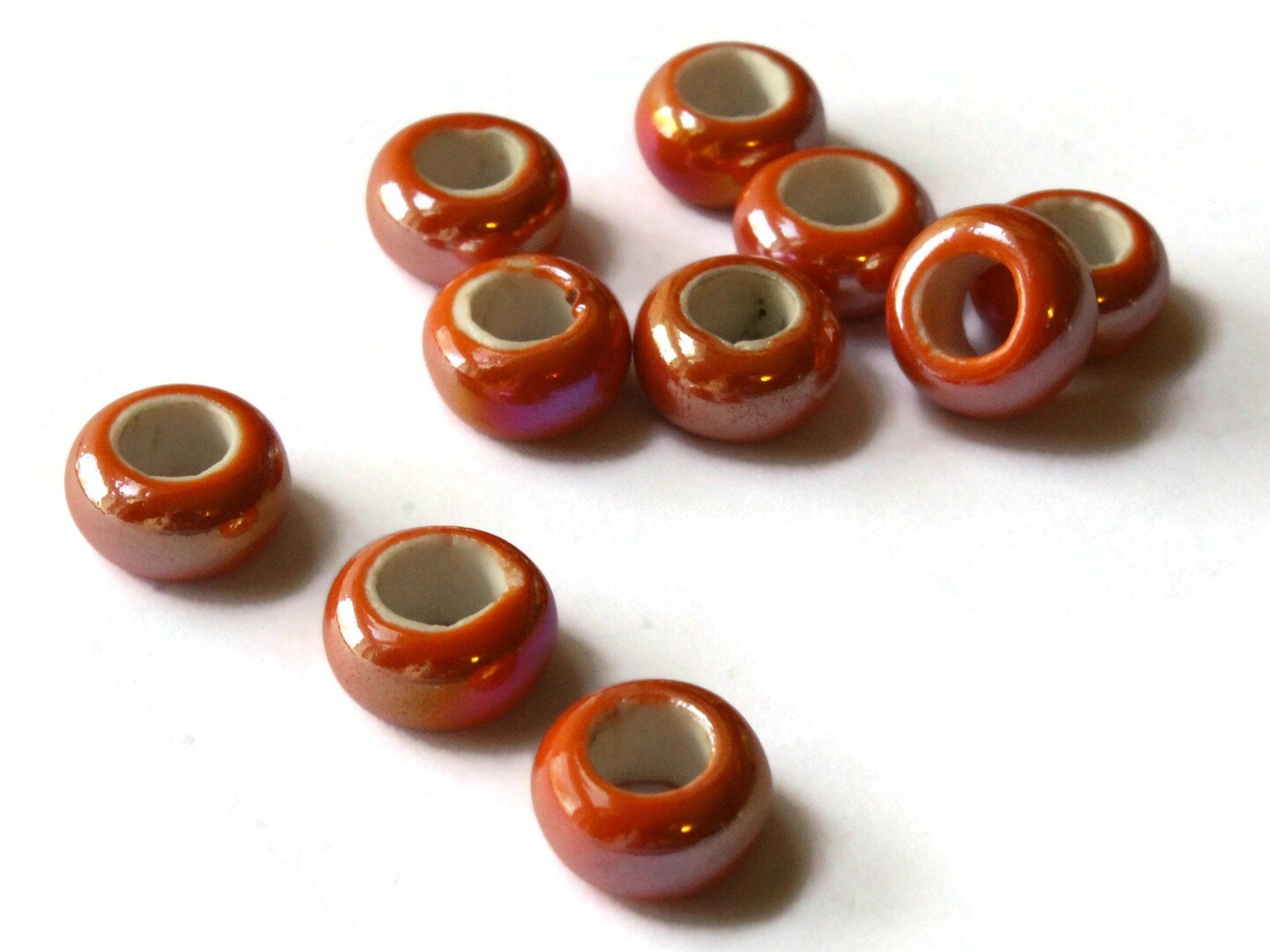 10 13mm Red Porcelain Rondelle Beads - Large Hole Beads by Smileyboy Beads | Michaels