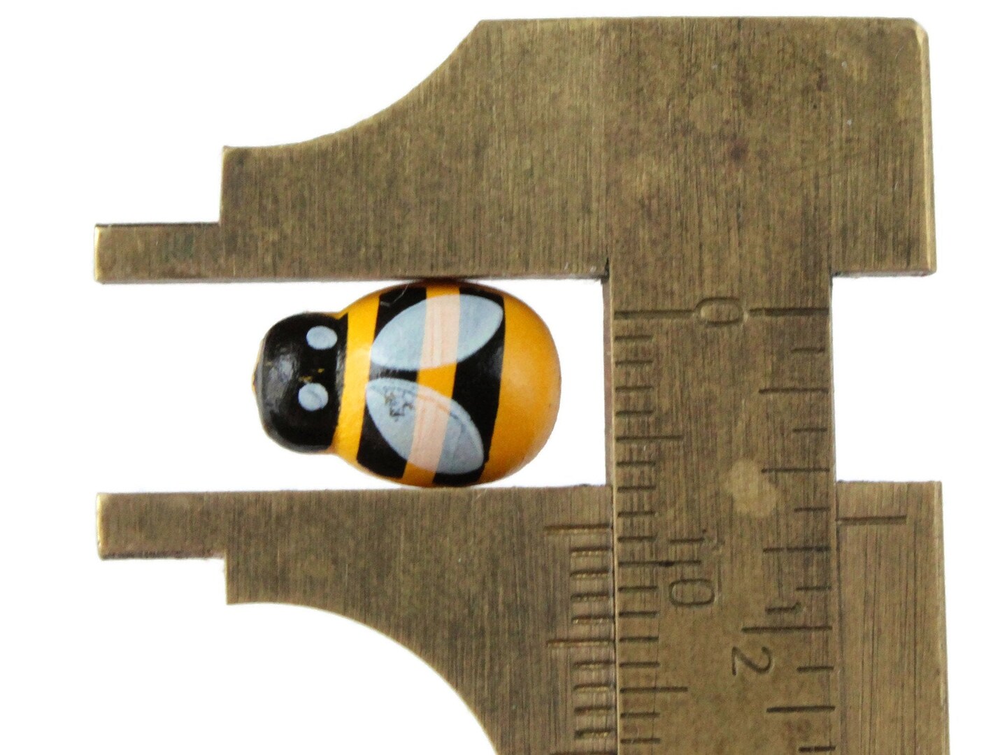 30 13mm Wooden Bee Cabochons - Flat Back Bumblebee Cabochons 1185