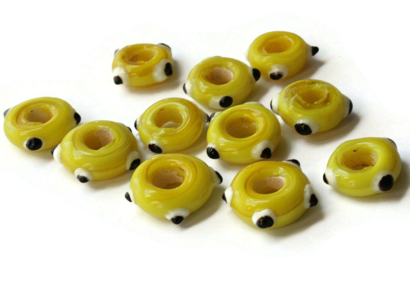 10 Red Evil Eye Beads Lampwork Glass Large Hole Beads by Smileyboy | Michaels