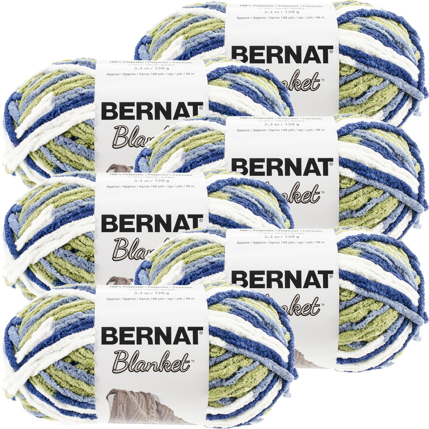 Multipack of 6 - Bernat Blanket Yarn-Oceanside