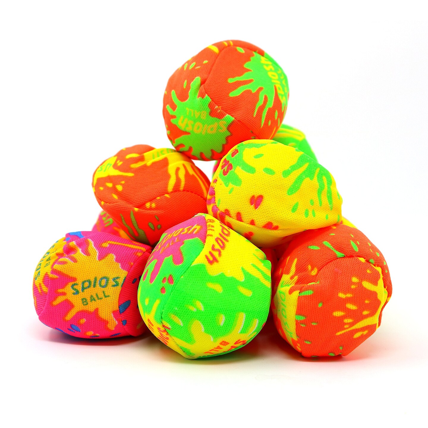 Big Mo&#x27;s Toys Splash Balls - Neon Drawstring Mesh Bag and Cool Water Balls for Pool - 12 Pack Set