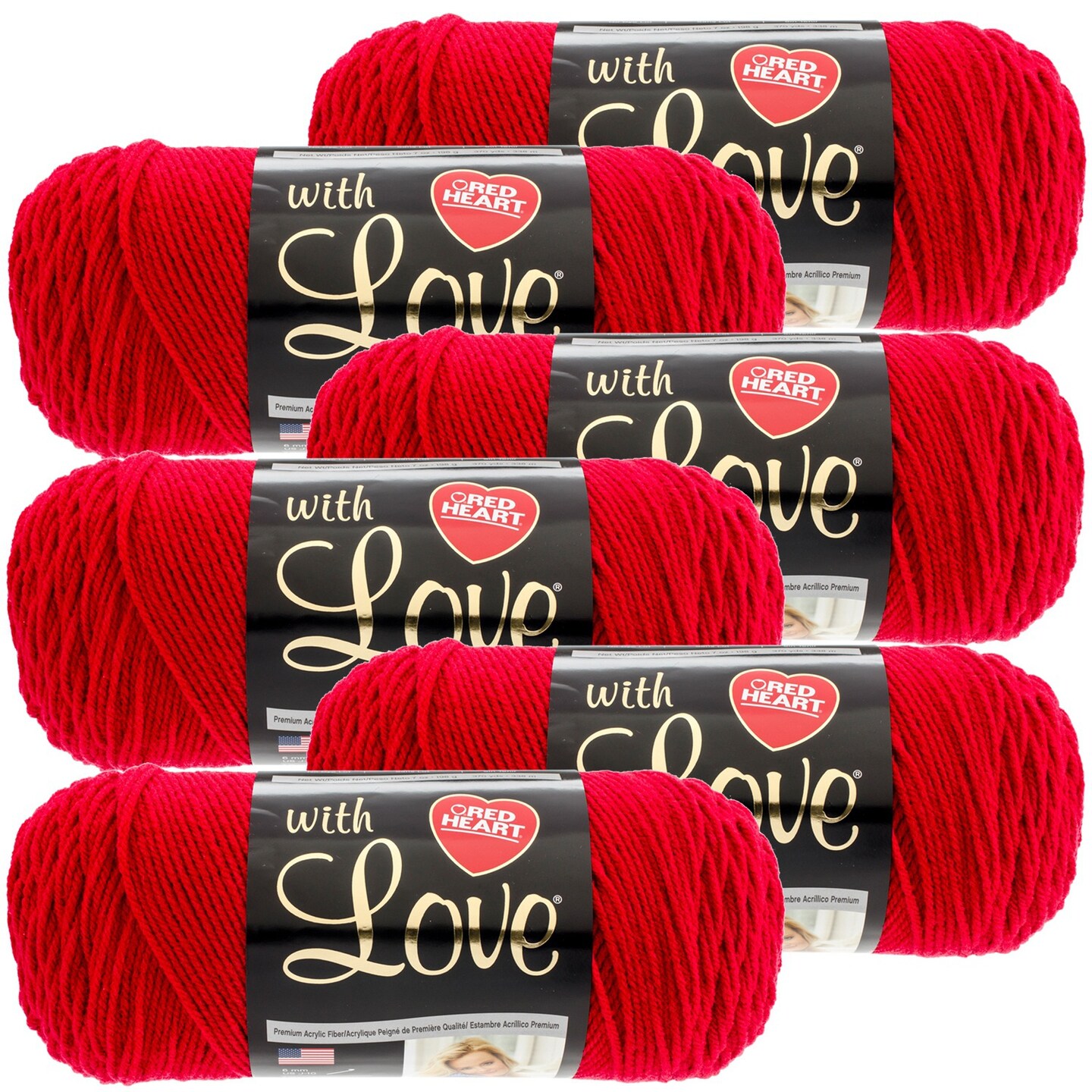 Multipack of 6 - Red Heart With Love Yarn-Holly Berry