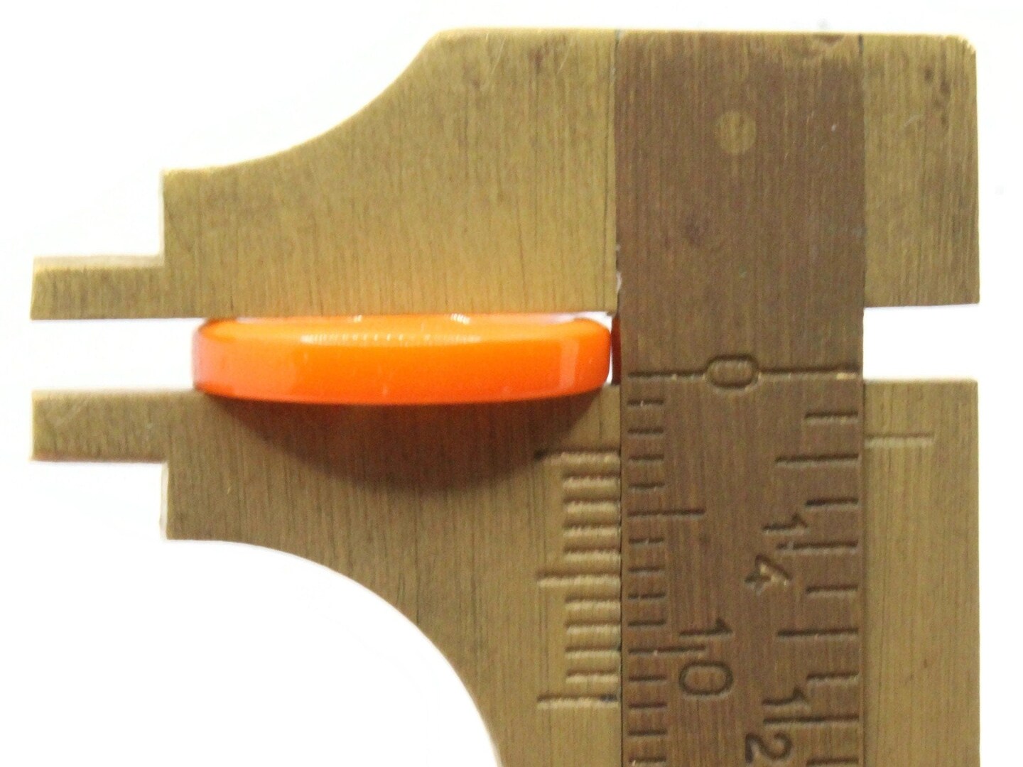 36 15mm Orange Flat Round Plastic Four Hole Buttons