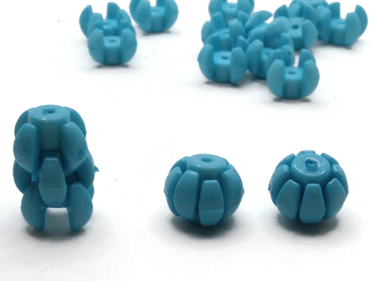 20 15mm Stacking Sky Blue Rondelle Plastic Chain Beads