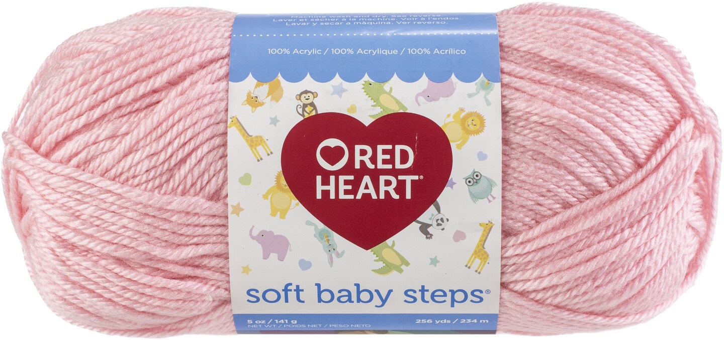 Red Heart Soft Baby Steps Baby Pink Yarn - 3 Pack of 141g/5oz - Acrylic - 4  Medium (Worsted) - 256 Yards - Knitting/Crochet