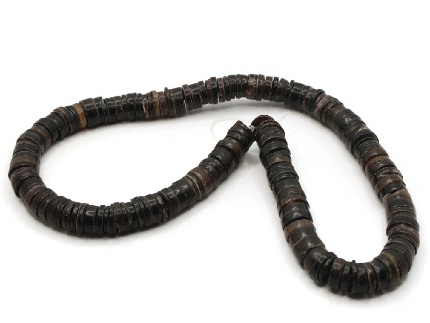 10mm Brown Horn Natural Heishe Tube Beads