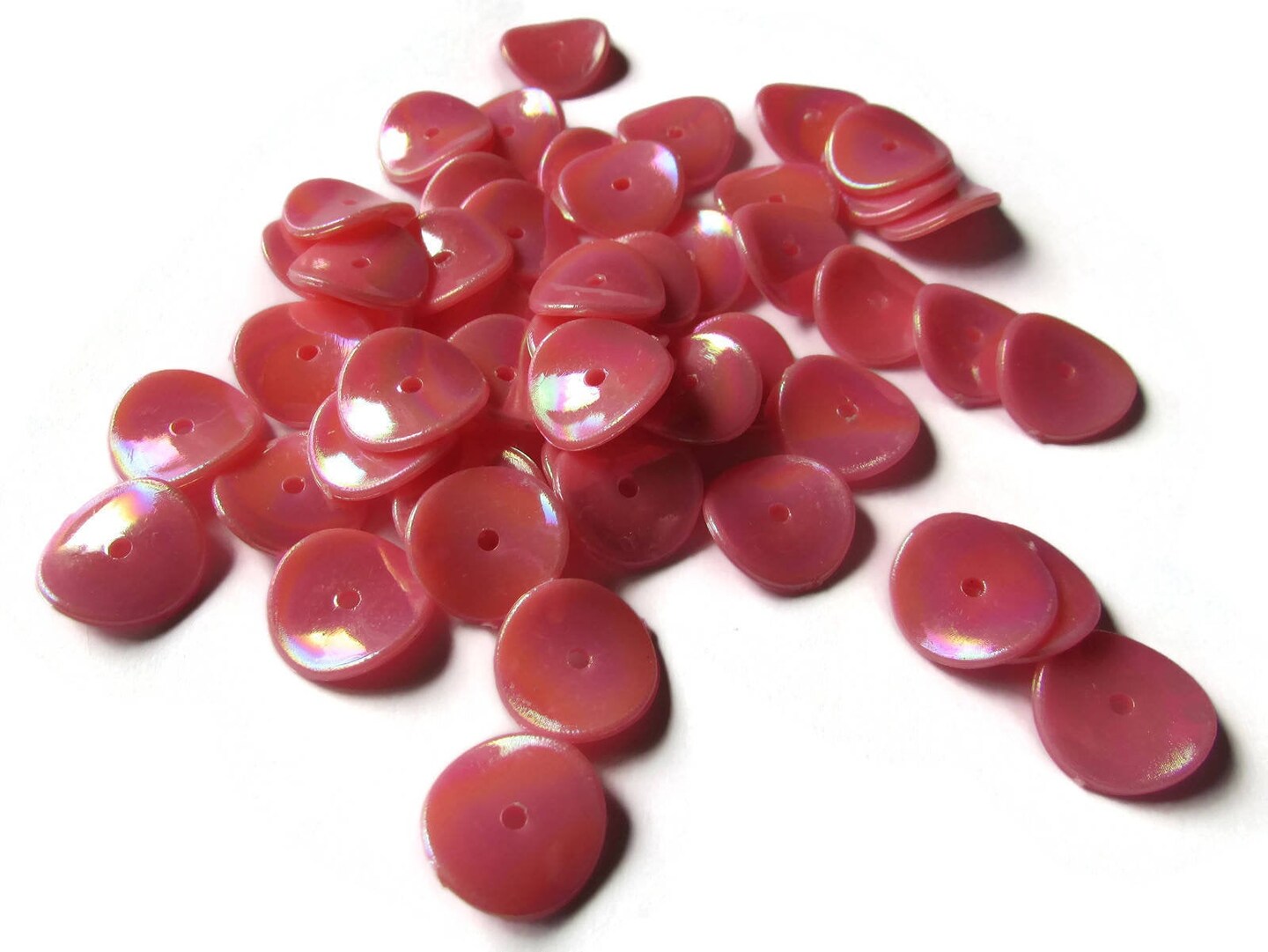 50 15mm Bright Pink Plastic Wavy Disc Beads Michaels