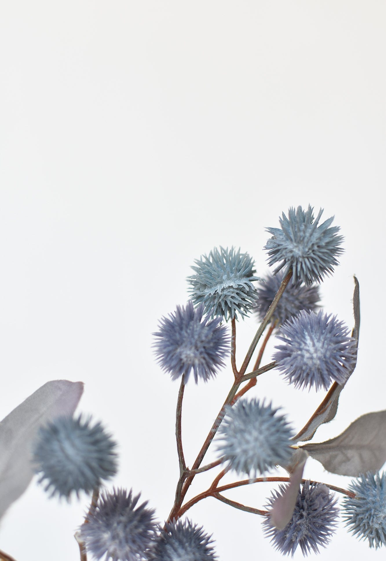 19&#x22; Faux Dusty Blue Globe Thistle Stem