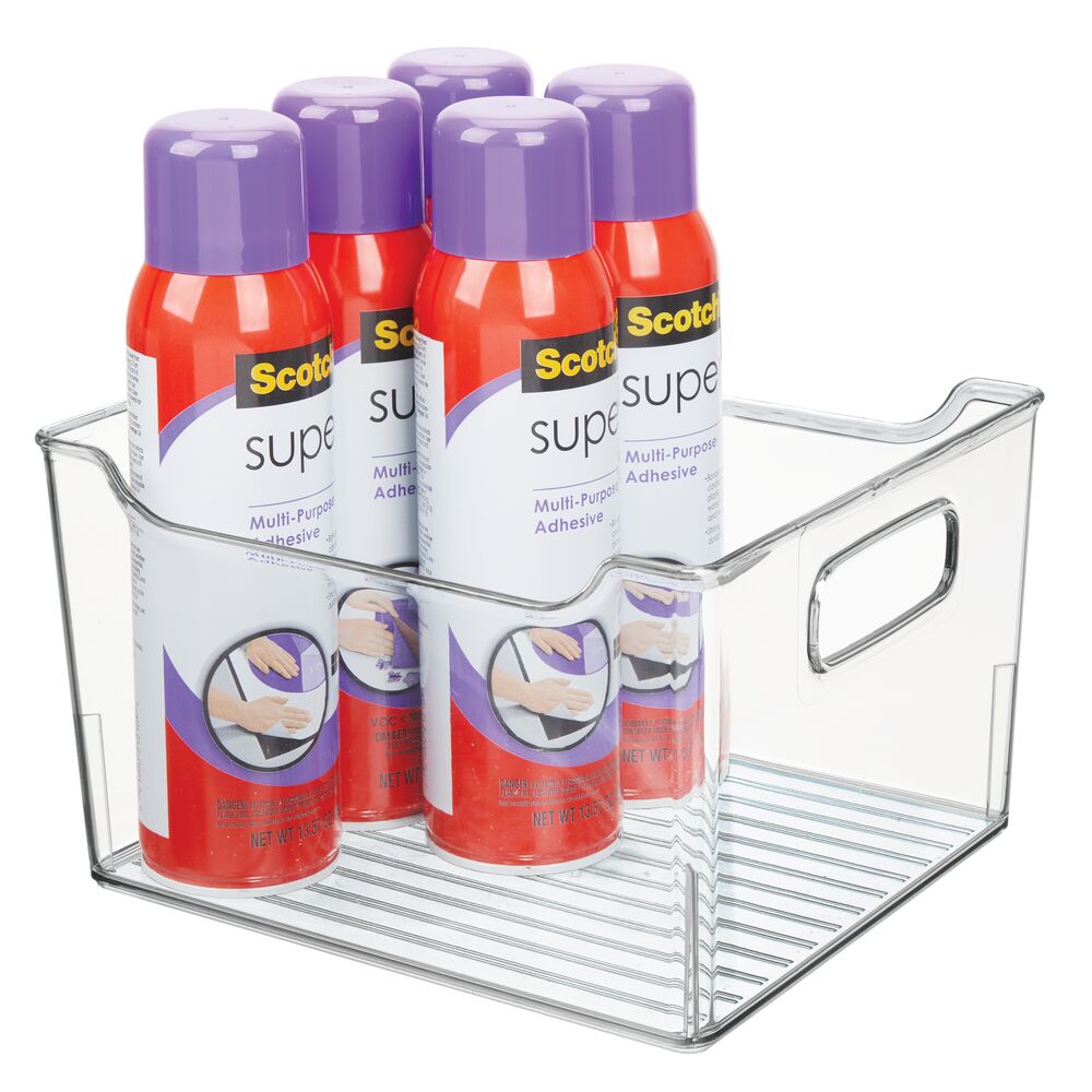 mDesign Large Plastic Home Office Desk Storage Organizer Bin, 4 Pack