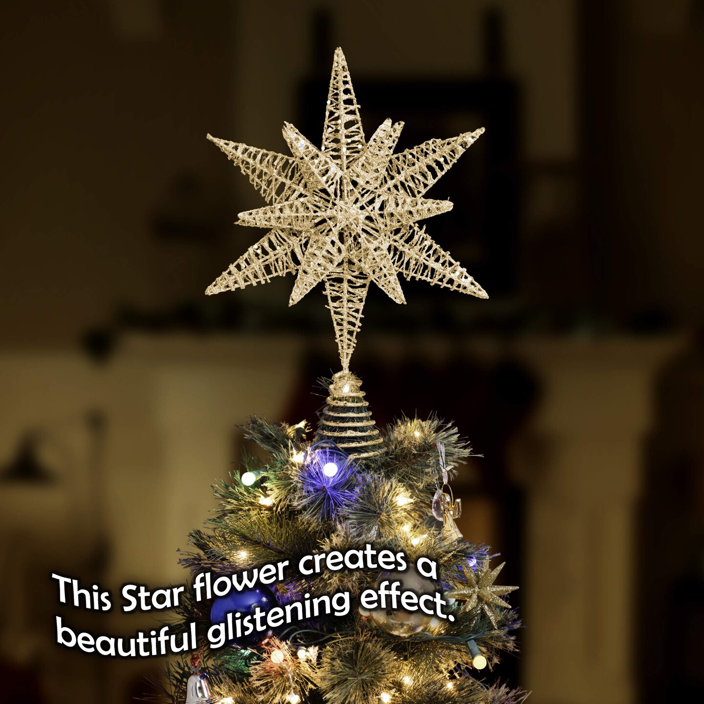 Gold Star Tree Topper with Gusset Canvas