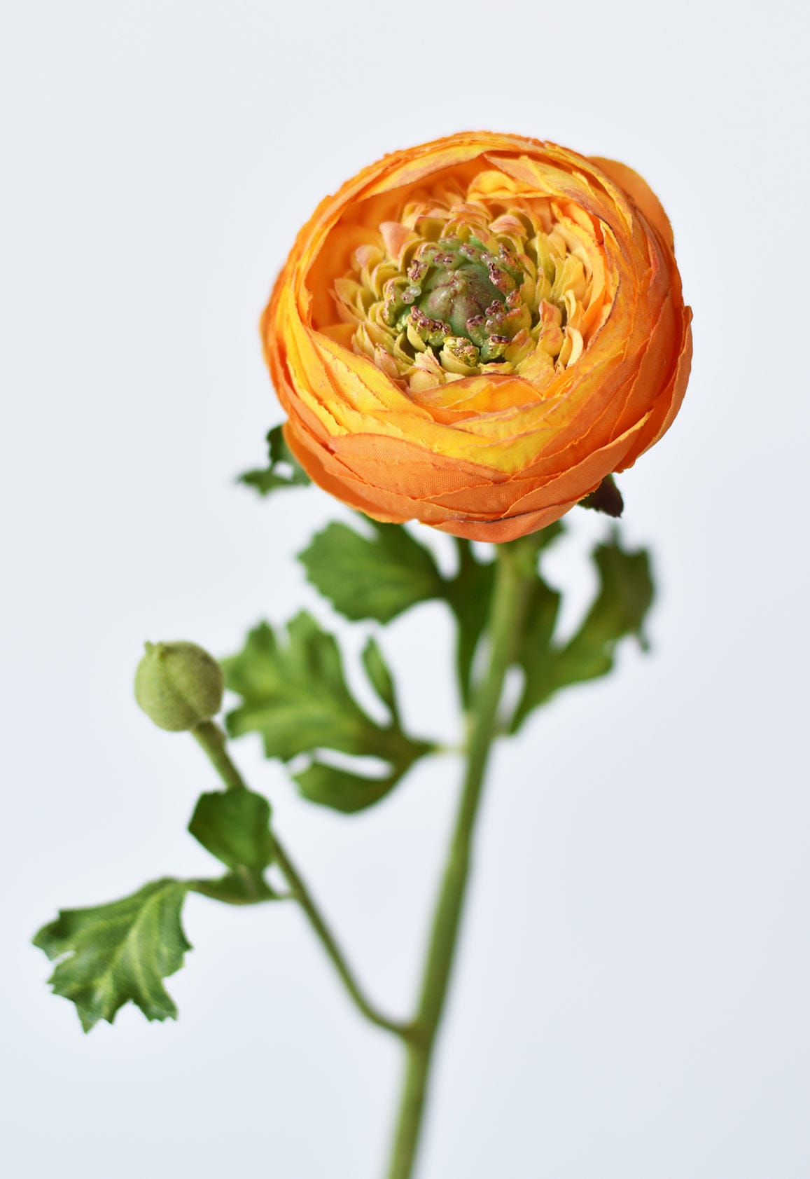 13&#x22; Faux Orange Ranunculus Stem